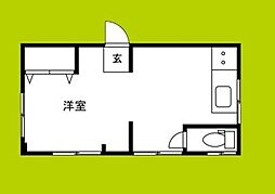 田島ハイツ ワンルームの間取図画像