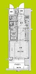 ファステート大阪アステール 6階1Kの間取り