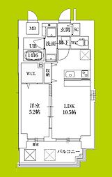 スプランディッド新大阪VIII 1LDKの間取図画像
