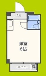 清水728ハイツ ワンルームの間取図画像