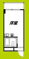 ラパンジール道頓堀 ワンルームの間取図画像