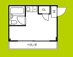 プレアール駒川 ワンルームの間取図画像