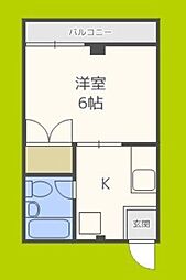 グリーンコーポ山坂 1Kの間取図画像