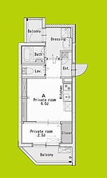 ジーイーディス 1DKの間取図画像