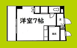 グリーンハイツ平野 ワンルームの間取図画像