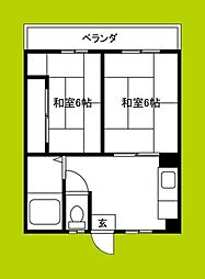 ハイツ幸之苑 2DKの間取図画像