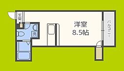 フェリオ南津守 1Kの間取図画像