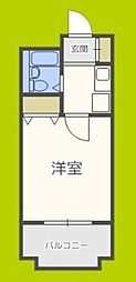 セレッソコート大阪城前 1Kの間取図画像