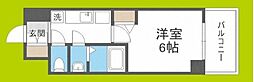 gm難波ウエストD.C. 1Kの間取図画像