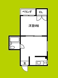 シティコーポ元町 2Kの間取図画像