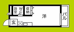 グリシーヌ壱番館 ワンルームの間取図画像