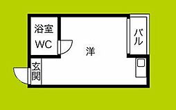 プレアール長居公園3 ワンルームの間取図画像