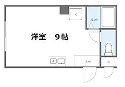 ピスケス花園 ワンルームの間取図画像