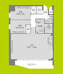 プレジオ北浜 2LDKの間取図画像