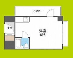 エルベロワイヤル16 ワンルームの間取図画像