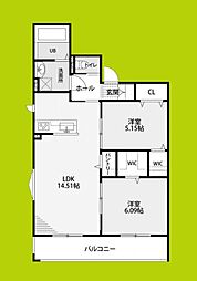 Foresta小町 2LDKの間取図画像
