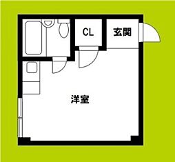 ヴィラ沢ノ町 ワンルームの間取図画像