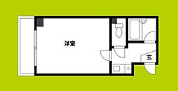 アワーズ長柄 1Kの間取図画像
