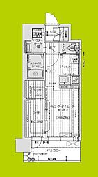 プレリスNEO大阪十三エルヴィオン 1LDKの間取図画像