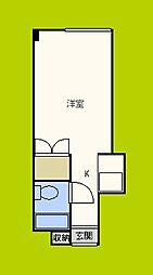 フォルツァ舟橋 1Kの間取図画像