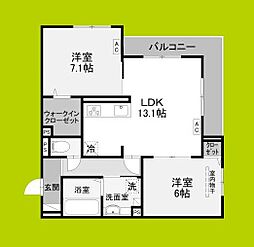 エクシードII 2LDKの間取図画像
