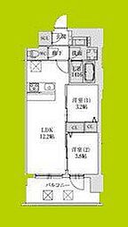 スプランディッド大阪EAST 2LDKの間取図画像