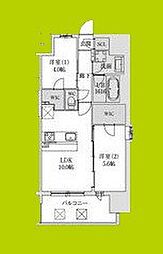 スプランディッド大阪EAST 2LDKの間取図画像