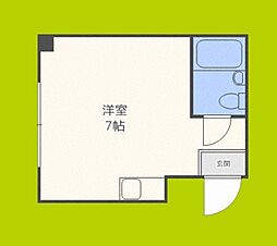 杉本スカイハイツ ワンルームの間取図画像