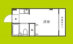 シャトー第2花園 ワンルームの間取図画像