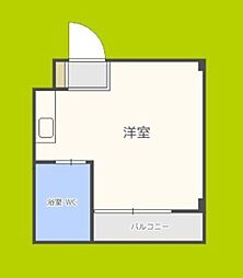 シャトー第2花園 ワンルームの間取図画像