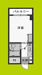 ミフネセントラルベア東三国2号館 ワンルームの間取図画像