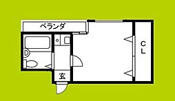 今里西青山ビル 1Kの間取図画像