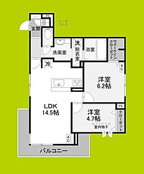 シュトラール鳳 2LDKの間取図画像