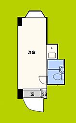 エステマール鶴橋1号館 ワンルームの間取図画像