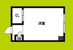 生野第2ハイツ ワンルームの間取図画像