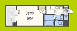 LiAnge難波 1Kの間取図画像