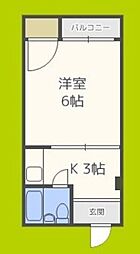 エクセル内本町ハイツ 1Kの間取図画像
