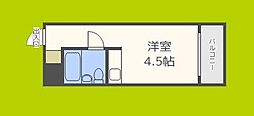朝日プラザアクシス城東 ワンルームの間取図画像