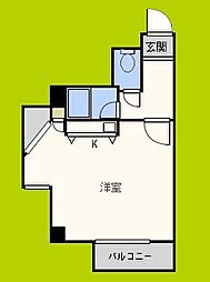 ビジタル湊町7 ワンルームの間取図画像