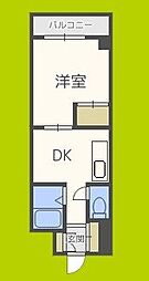 千林グランドハイツ北 1DKの間取図画像