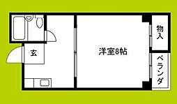 サン泉ハイツ 1DKの間取図画像