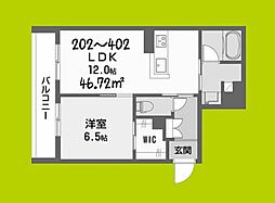 シャーメゾンエラブル 梅田北 1LDKの間取図画像