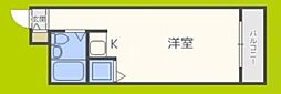 ワットハイム都島 ワンルームの間取図画像