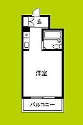パークサイド上本町駅前 ワンルームの間取図画像