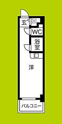 ハイツ森の宮 ワンルームの間取図画像