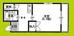 ルベール公園前 1Kの間取図画像