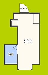 昭和グランドハイツ西三国 ワンルームの間取図画像