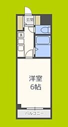 OCEAN長居公園 1Kの間取図画像