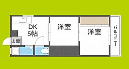 タカイレジデンス 2DKの間取図画像