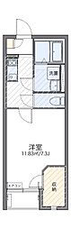 レオネクスト優 1Kの間取図画像